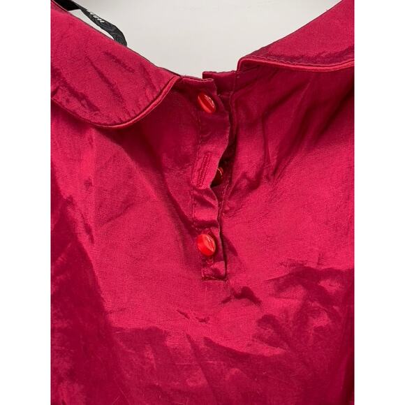 H&M Women's Pink Solid Sailor Collar Short Cap Sleeve Top SZ 8 - Picture 4 of 10